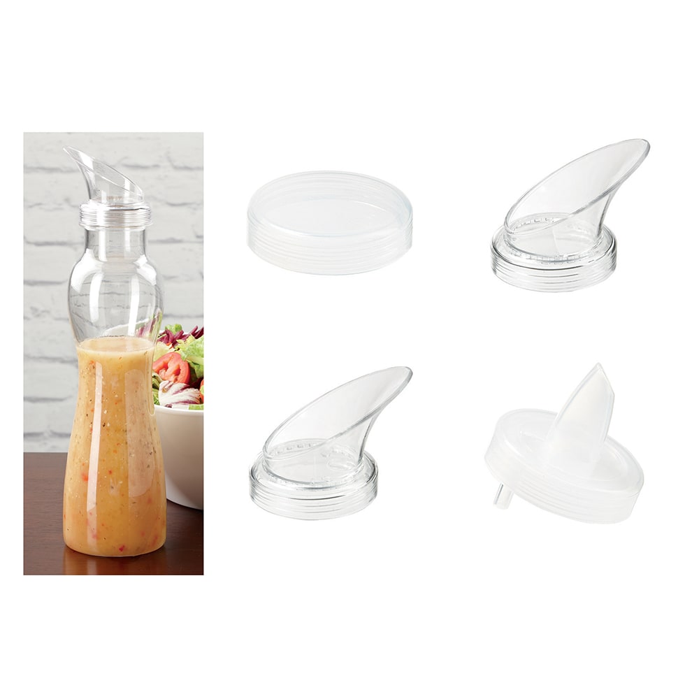 GET 32 oz Salad Dressing/Juice Bottles Set - Polycarbonate, Clear (SDB-32-PC-6-CL)