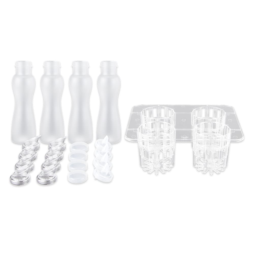 GET 25 Piece Salad Dressing Juice Bottle Set, Polycarbonate, Clear (SDB-32-PC-SET)