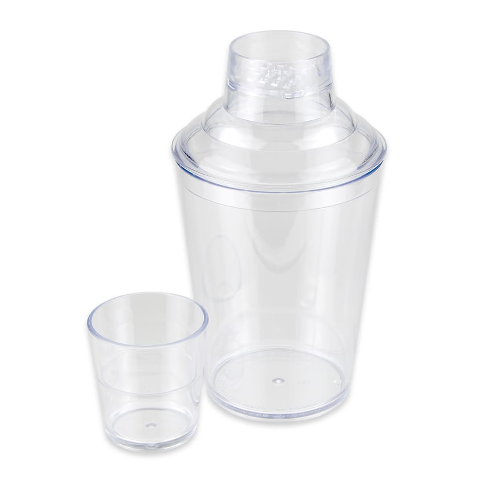GET 17 1/2 oz Plastic Bar Cocktail Shaker Set, Clear (SH-175-1-CL)