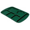 GET Melamine Rectangular Tray w/ (6) Compartments, 14 3/4" x 9 1/2", Hunter Green (TL-151-HG) thumbnail 2