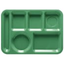 GET Plastic Rectangular Tray w/ (6) Compartments, 14" x 10", Rainforest Green (TL-152-FG) thumbnail 2