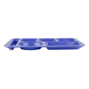 GET Plastic Rectangular Tray w/ (6) Compartments, 14" x 10", Peacock Blue (TL-152-PB) thumbnail 2