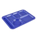 GET Plastic Rectangular Tray w/ (6) Compartments, 14" x 10", Peacock Blue (TL-152-PB) thumbnail 3