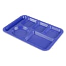 GET Plastic Rectangular Tray w/ (6) Compartments, 14" x 10", Peacock Blue (TL-152-PB) thumbnail 4