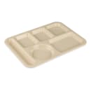 GET Plastic Rectangular Tray w/ (6) Compartments, 14" x 10", Tan (TL-153-T) thumbnail 4