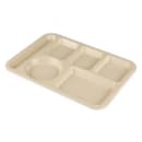GET Plastic Rectangular Tray w/ (6) Compartments, 14" x 10", Tan (TL-153-T) thumbnail 5