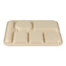 GET Plastic Rectangular Tray w/ (6) Compartments, 14" x 10", Tan (TL-153-T) thumbnail 6