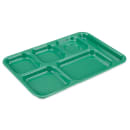 GET Plastic Rectangular Tray w/ (6) Compartments, 14 3/8" x 9 7/8", Rainforest Green (TR-152-FG) thumbnail 3