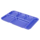 GET Plastic Rectangular Tray w/ (6) Compartments, 14 3/8" x 9 7/8", Peacock Blue (TR-152-PB) thumbnail 2