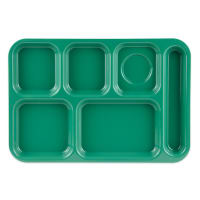 GET Plastic Rectangular Tray w/ (6) Compartments, 14 3/8" x 9 7/8", Peacock Blue (TR-152-PB) thumbnail 7
