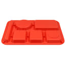 GET Plastic Rectangular Tray w/ (6) Compartments, 14 3/8" x 9 7/8", Rio Orange (TR-152-RO) thumbnail 5