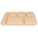 GET Plastic Rectangular Tray w/ (6) Compartments, 14 3/8" x 9 7/8", Tan (TR-152-T) thumbnail 5