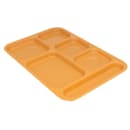 GET Plastic Rectangular Tray w/ (6) Compartments, 14 3/8" x 9 7/8", Tropical Yellow (TR-152-TY) thumbnail 3