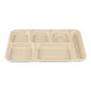 GET Plastic Rectangular Tray w/ (6) Compartments, 14 1/2" x 10", Tan (TR-153-T) thumbnail 2