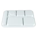 GET Plastic Rectangular Tray w/ (6) Compartments, 14 1/2" x 10", White (TR-153-W) thumbnail 5