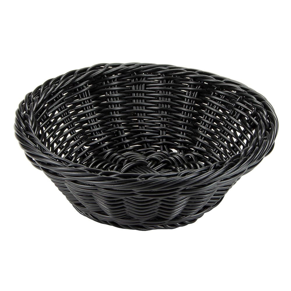 GET 9 1/2" Round Serving Basket, Polypropylene, Black (WB-1501-BK)