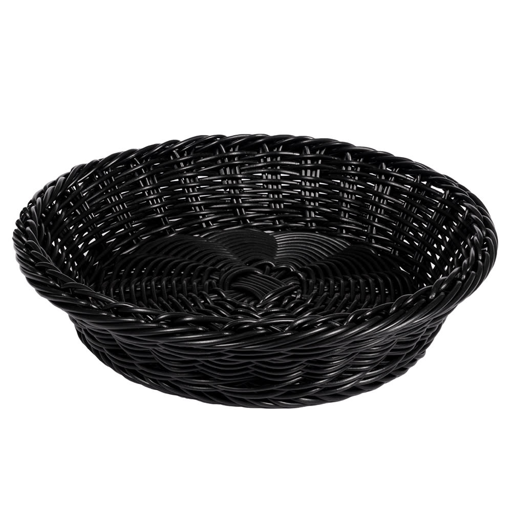 GET 11 1/2" Round Serving Basket, Polypropylene, Black (WB-1502-BK)