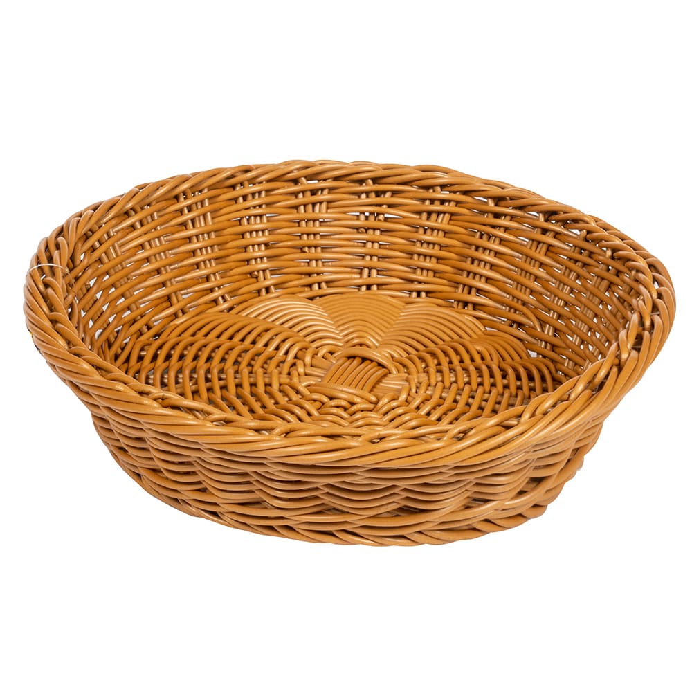 GET 11 1/2" Round Serving Basket, Polypropylene, Honey (WB-1502-HY)
