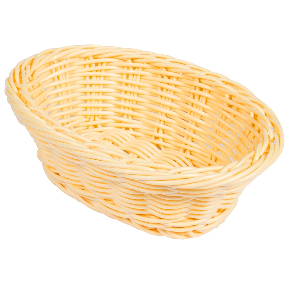 GET Oval Bread & Bun Basket, 9" x 6 3/4", Polypropylene, Natural (WB-1504-N)