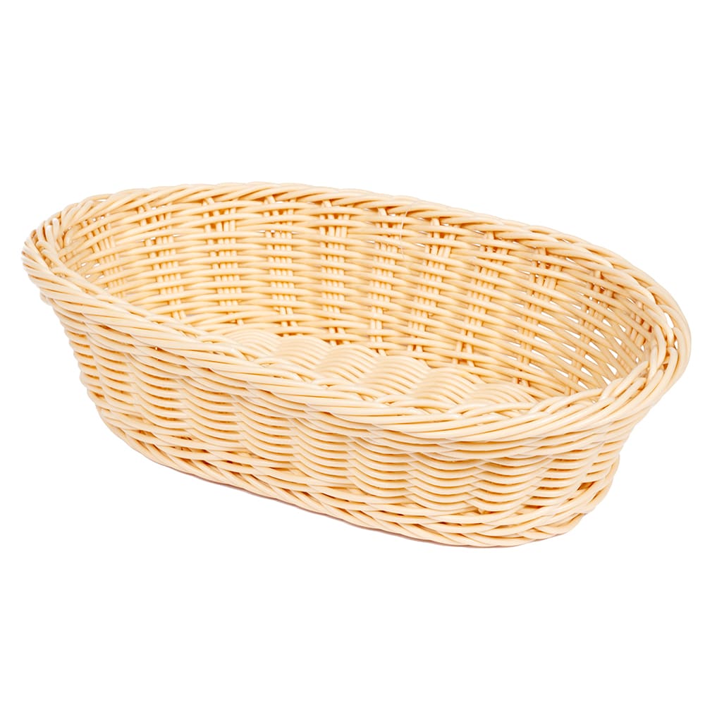 GET Oval Bread & Bun Basket, 11 3/4" x 8", Polypropylene, Natural (WB-1505-N)