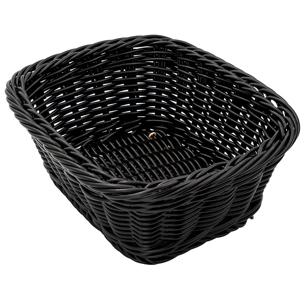 GET Oval Bread & Bun Basket, 9 1/2" x 7 3/4", Polypropylene, Black (WB-1506-BK)