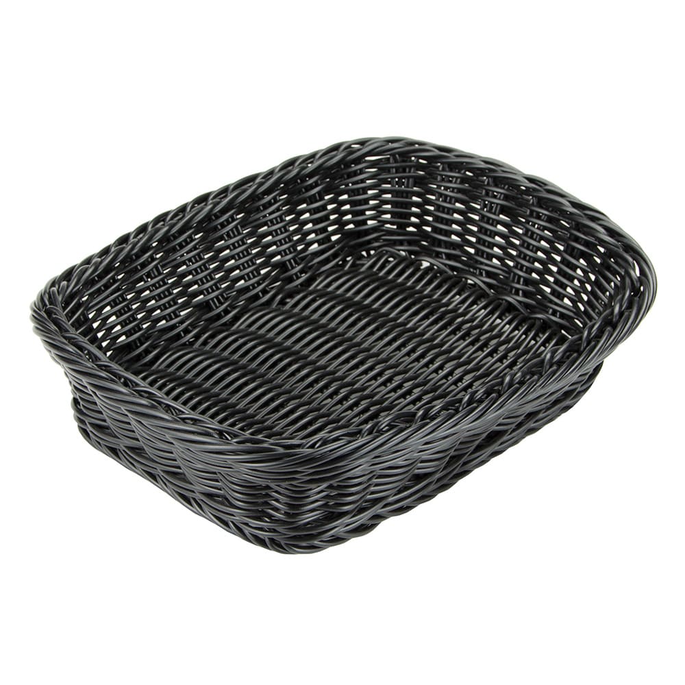 GET Rectangular Bread & Bun Basket, 11 1/2" x 8 1/2", Polypropylene, Black (WB-1508-BK)