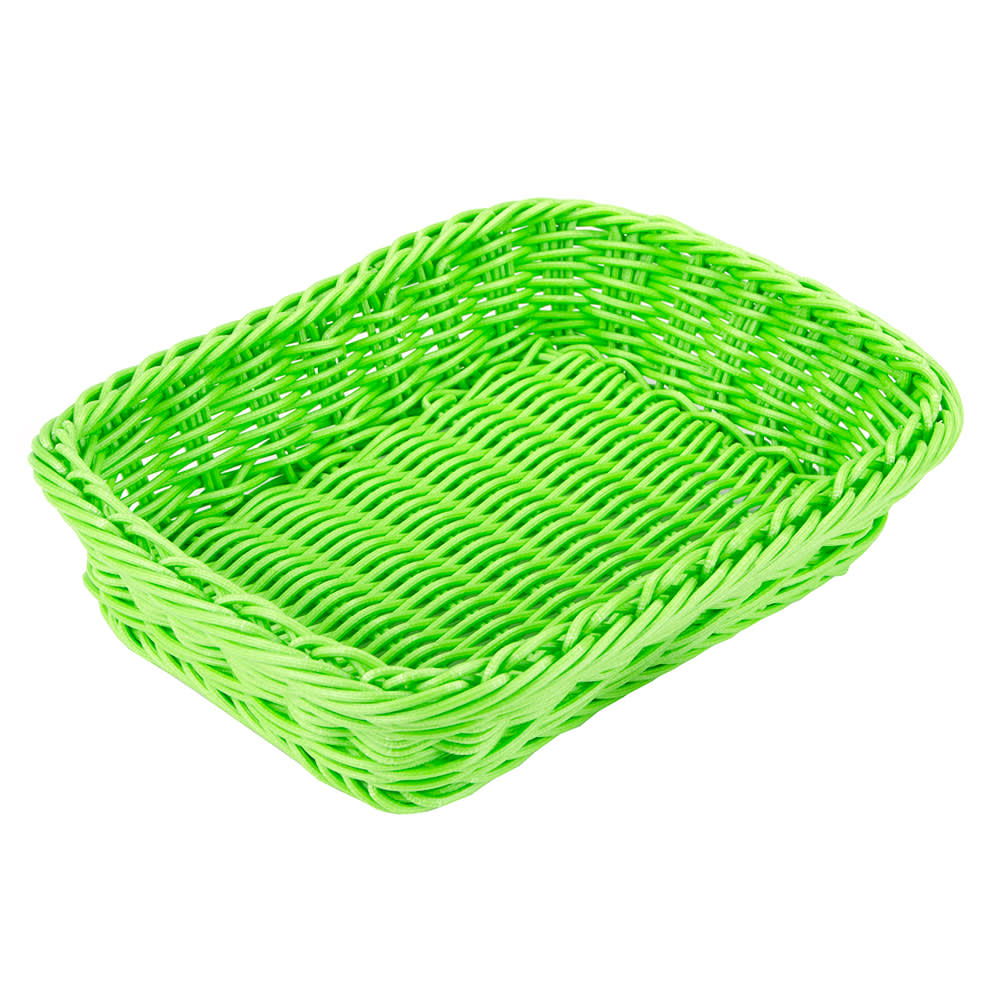GET Rectangular Bread & Bun Basket, 11 1/2" x 8 1/2", Polypropylene, Green (WB-1508-G)
