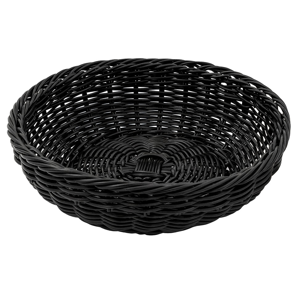 GET 11 1/2" Round Bread Basket, Polypropylene, Black (WB-1512-BK)