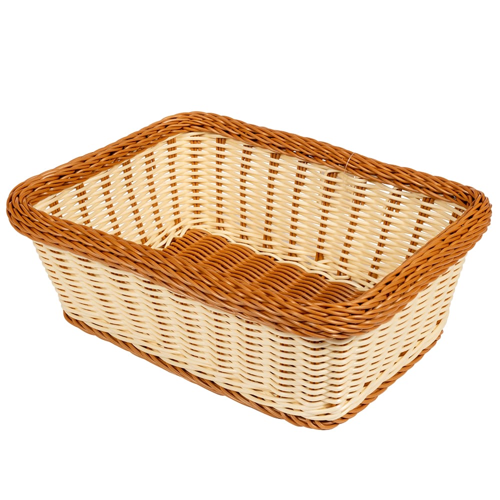 GET Rectangular Bread & Bun Basket, 15" x 11", Polypropylene, Two-Tone (WB-1518-TT)
