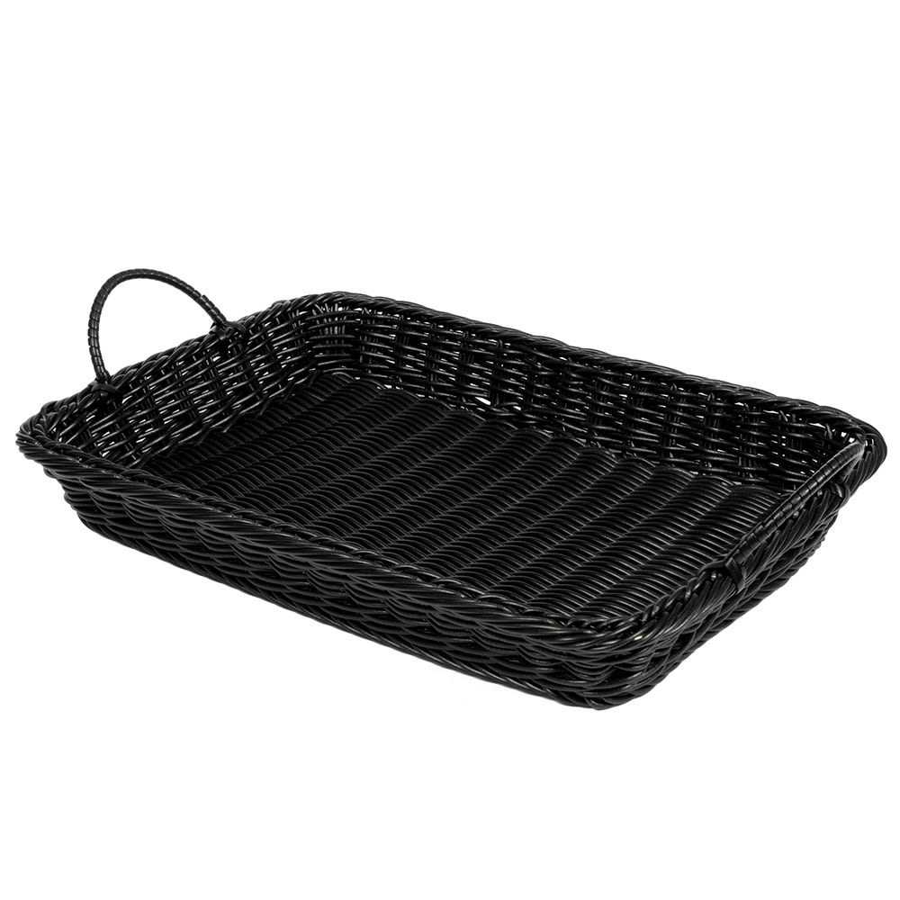 GET Rectangular Bread & Bun Basket, 18" x 12 1/4", Polypropylene, Black (WB-1524-BK)