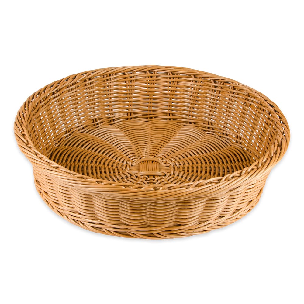 GET 15 1/2" Round Bread Basket, Polypropylene, Honey (WB-1551-HY)