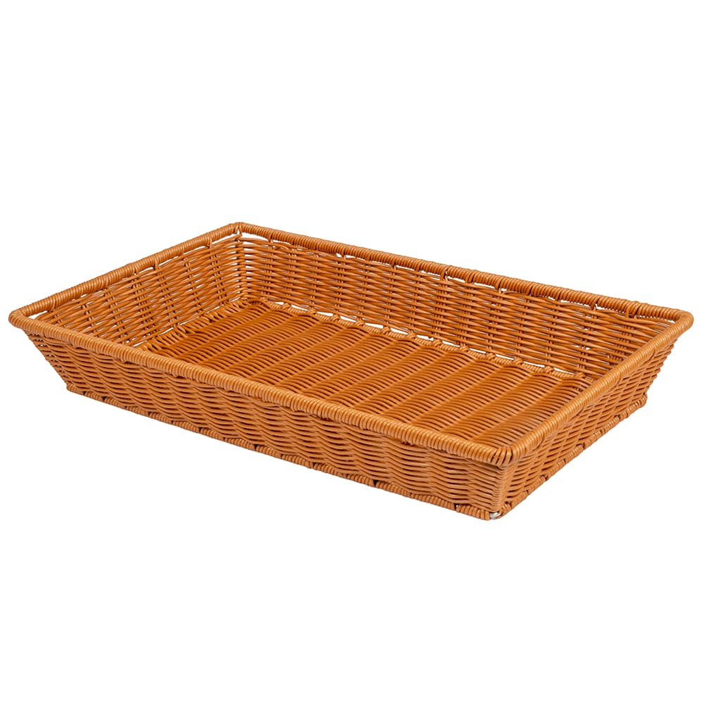 GET Rectangular Bread Basket, 21" x 12 3/4", Polypropylene, Honey (WB-1552-HY)