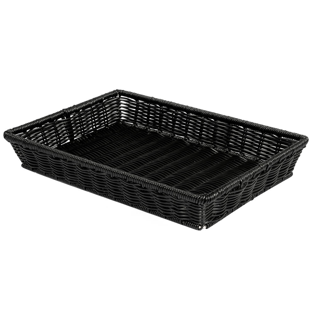 GET Rectangular Bread Basket, 16 1/4" x 11", Polypropylene, Black (WB-1553-BK)