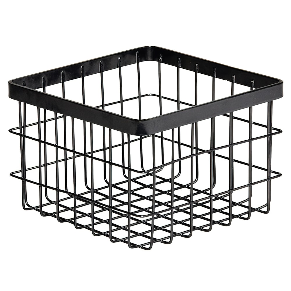 GET 6" Square Wire Basket - Iron, Metal Gray (WB-664-MG)
