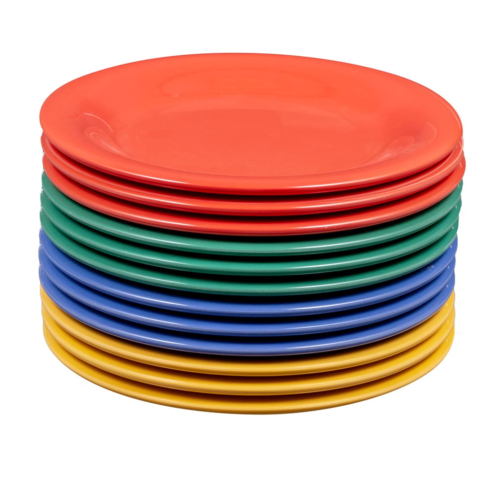 GET 6 1/2" Round Melamine Dessert Plate, Assorted Colors (WP-6-MIX)