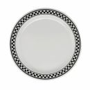 GET 6 1/2" Round Melamine Dessert Plate, White/Black (WP-6-X) thumbnail 3