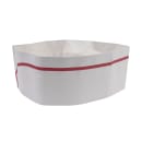 Rofson Disposable Overseas Cap - Paper, White w/ Red Stripe (100-R) thumbnail 2