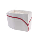 Rofson Disposable Overseas Cap - Paper, White w/ Red Stripe (100-R) thumbnail 3