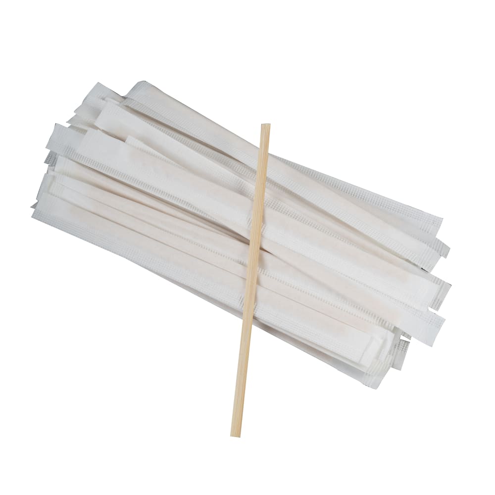 Rofson 5 1/2" Wrapped Coffee Stirrers w/ Squared Ends, Bamboo (BCS55PW)