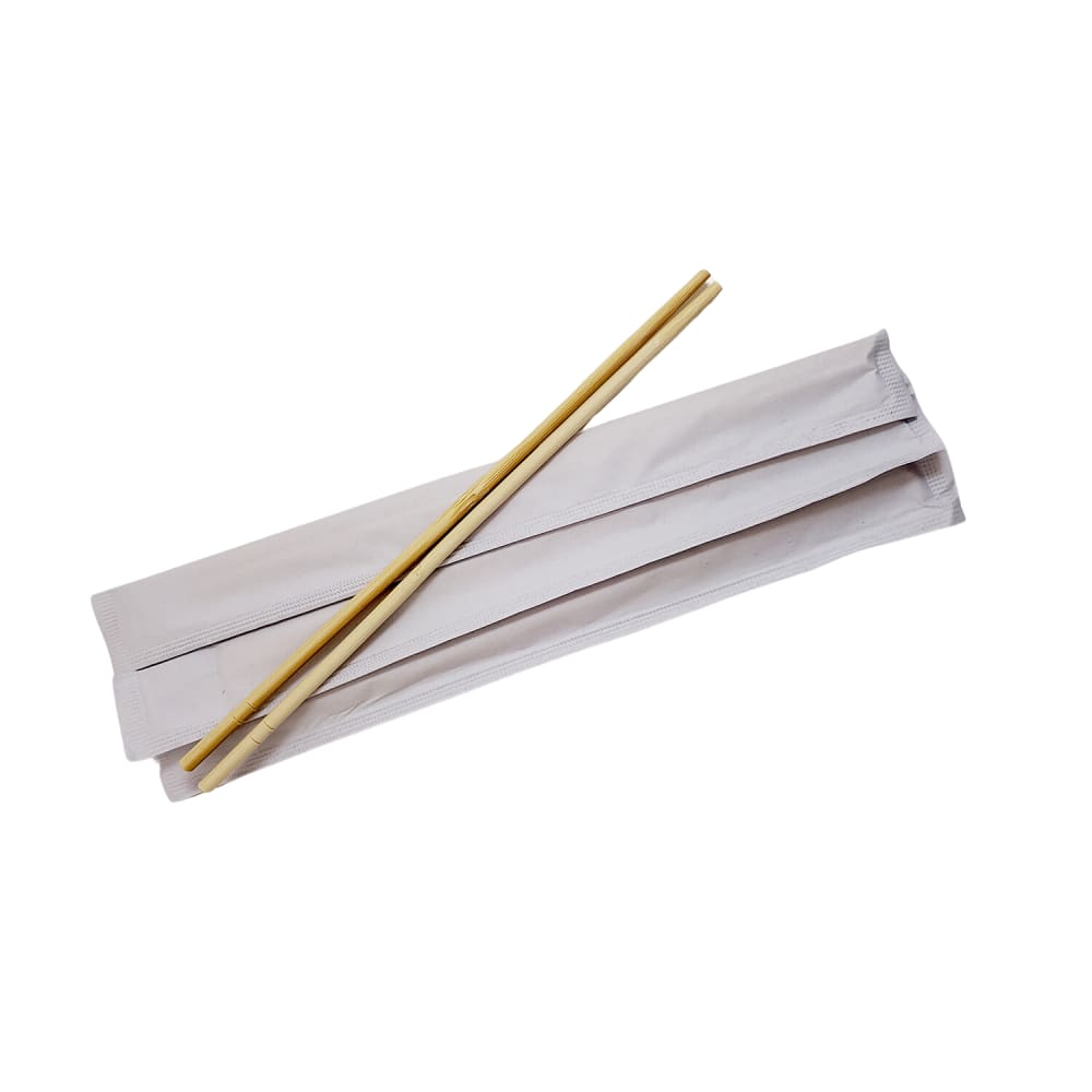 Rofson 9" Bamboo Chopsticks, White Wrapper (CSB9W)