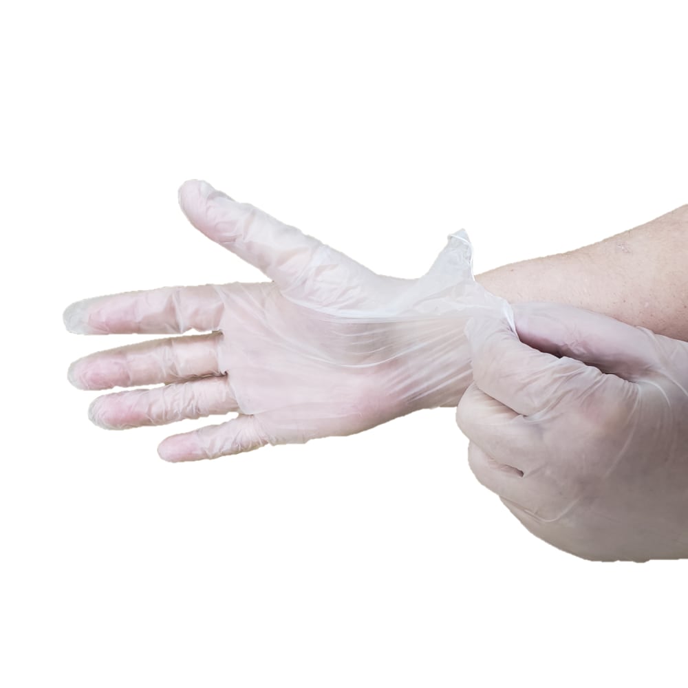 Rofson Disposable Vinyl Gloves - Powder Free, Opaque, X-Large (PFV200X)