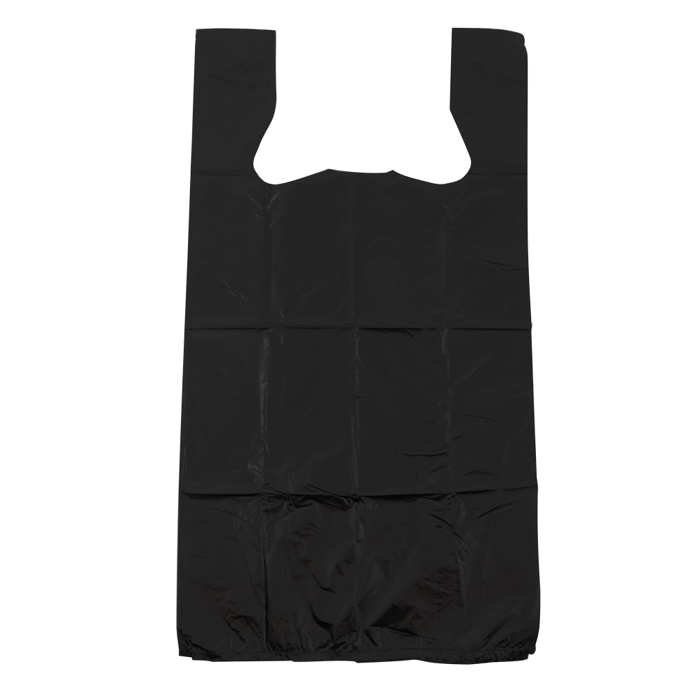 Rofson Plastic Take Out Bag - 12" x 6 1/2" x 21", Black (TBLK1000)