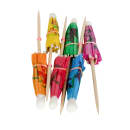 Rofson 4" Bamboo/Paper Parasol Picks, Assorted Colors (TPAR200) thumbnail 3