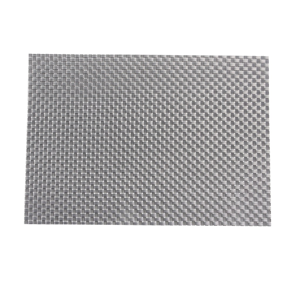 Risch Rectangular Woven Vinyl Placemat - 16" x 12", Iron Gray (GA-9001)