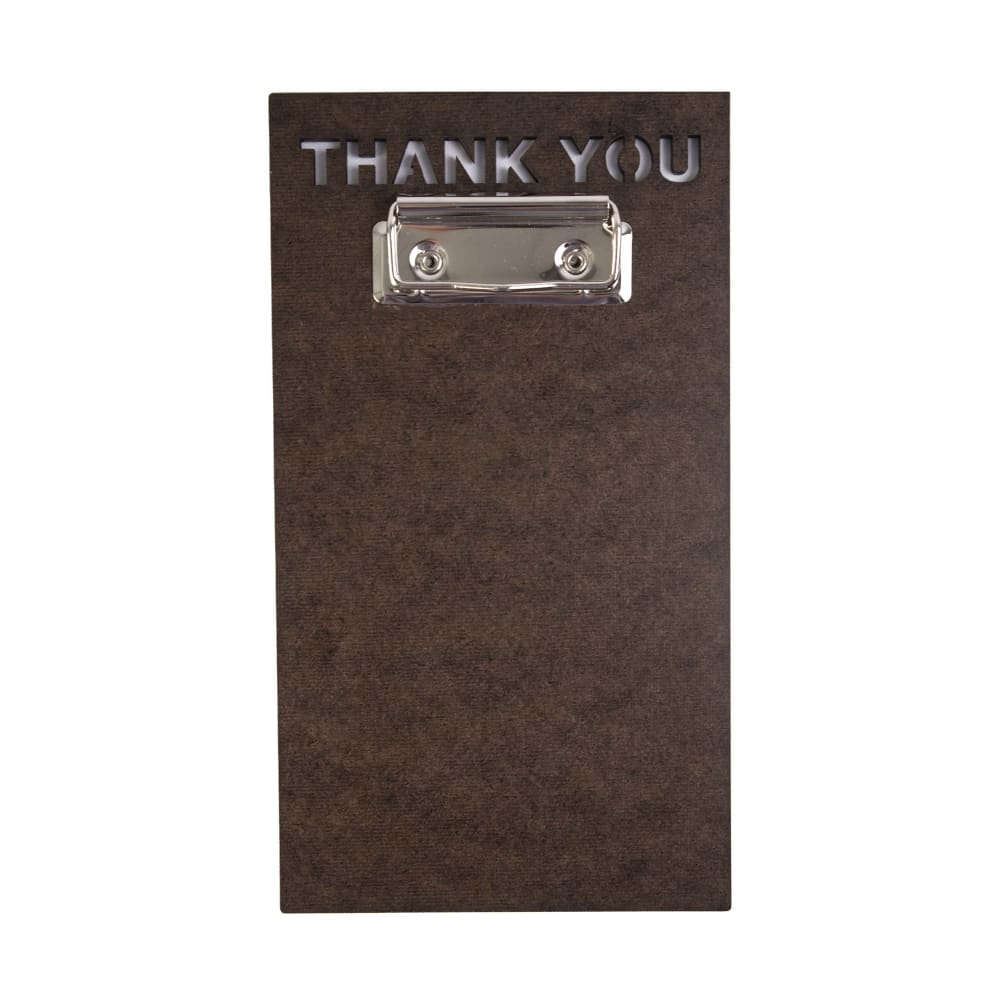 Risch Guest Check Holder w/ Clip - 5" x 9", Dark Brown (MDF-CHECK-CLIP 5X9)