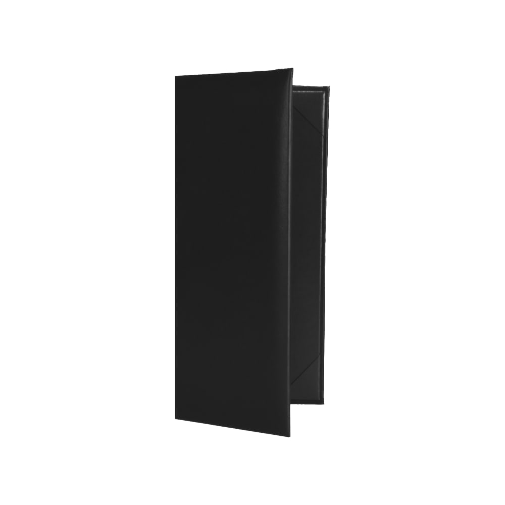 Risch Folding Menu Cover w/ (2) Panels - 4 1/4" x 11", Padded, Black (OM-2V 4.25X11)