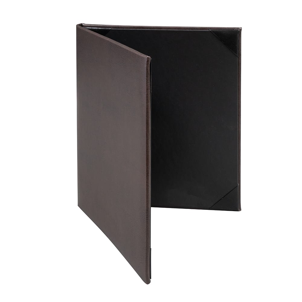 Risch Double Fold Menu Cover - 8 1/2" x 11", Soft Leather, Brown (TAM-2V8.5X11 BRWN)