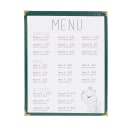 Risch Single Pocket Vinyl Menu Cover, 8 1/2"W x 11"H, Green Leatherette (TES 8.5X11) thumbnail 4