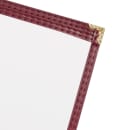 Risch Single Pocket Vinyl Menu Cover, 8 1/2"W x 11"H, Maroon Leatherette (TES 8.5X11) thumbnail 3