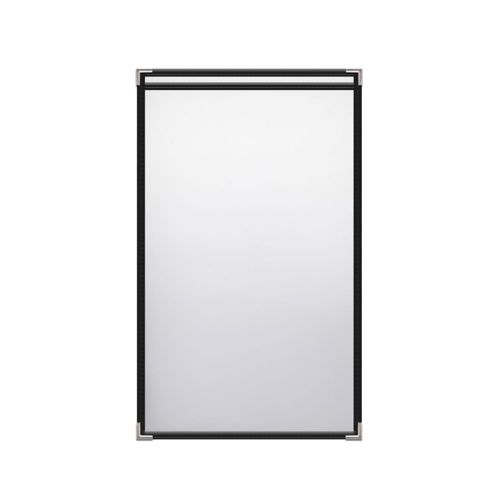 Risch Single Pocket Vinyl Menu Cover, 8 1/2"W x 14"H, Black Leatherette (TES 8.5X14)